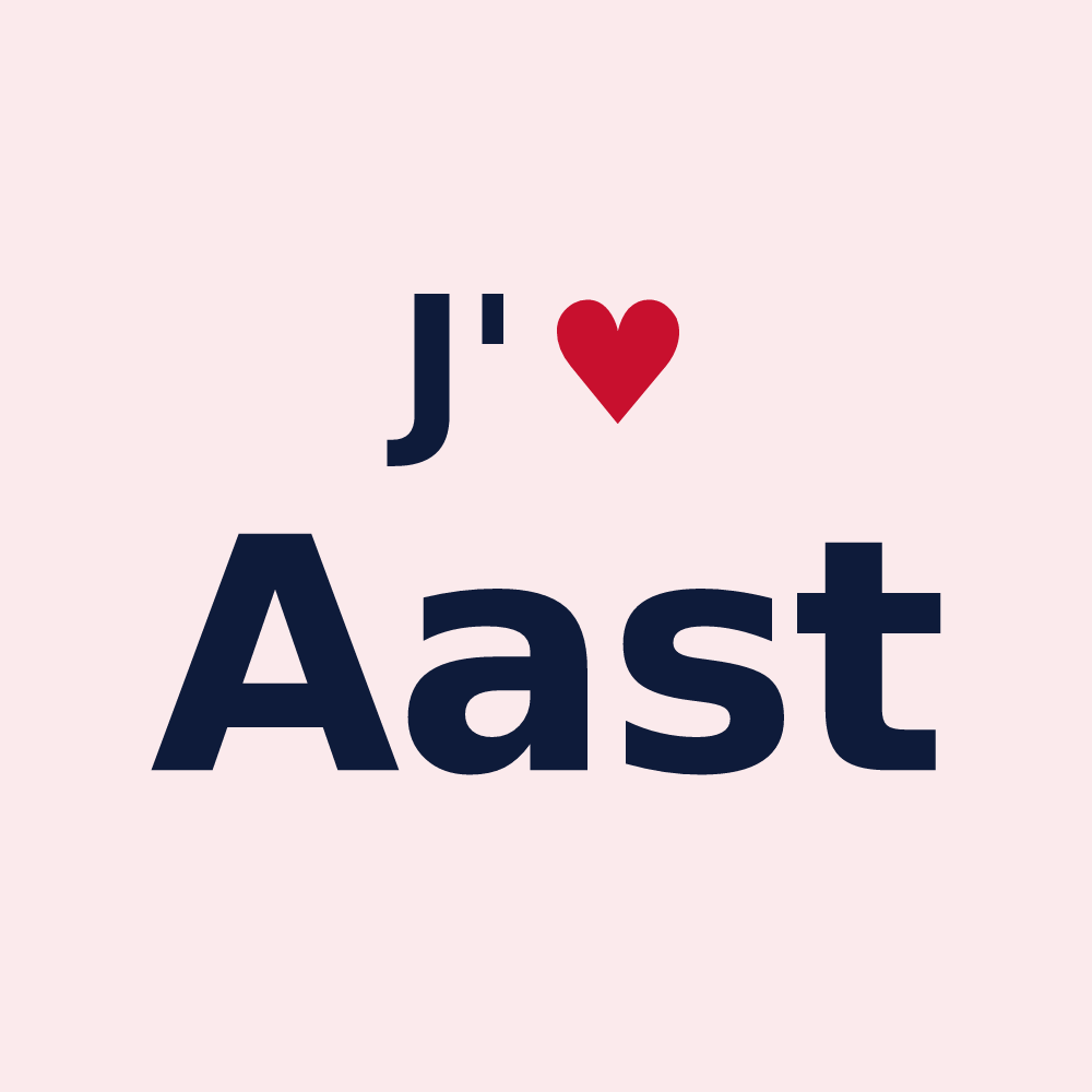 Magnet personnalisé Aast — design J'aime Aast