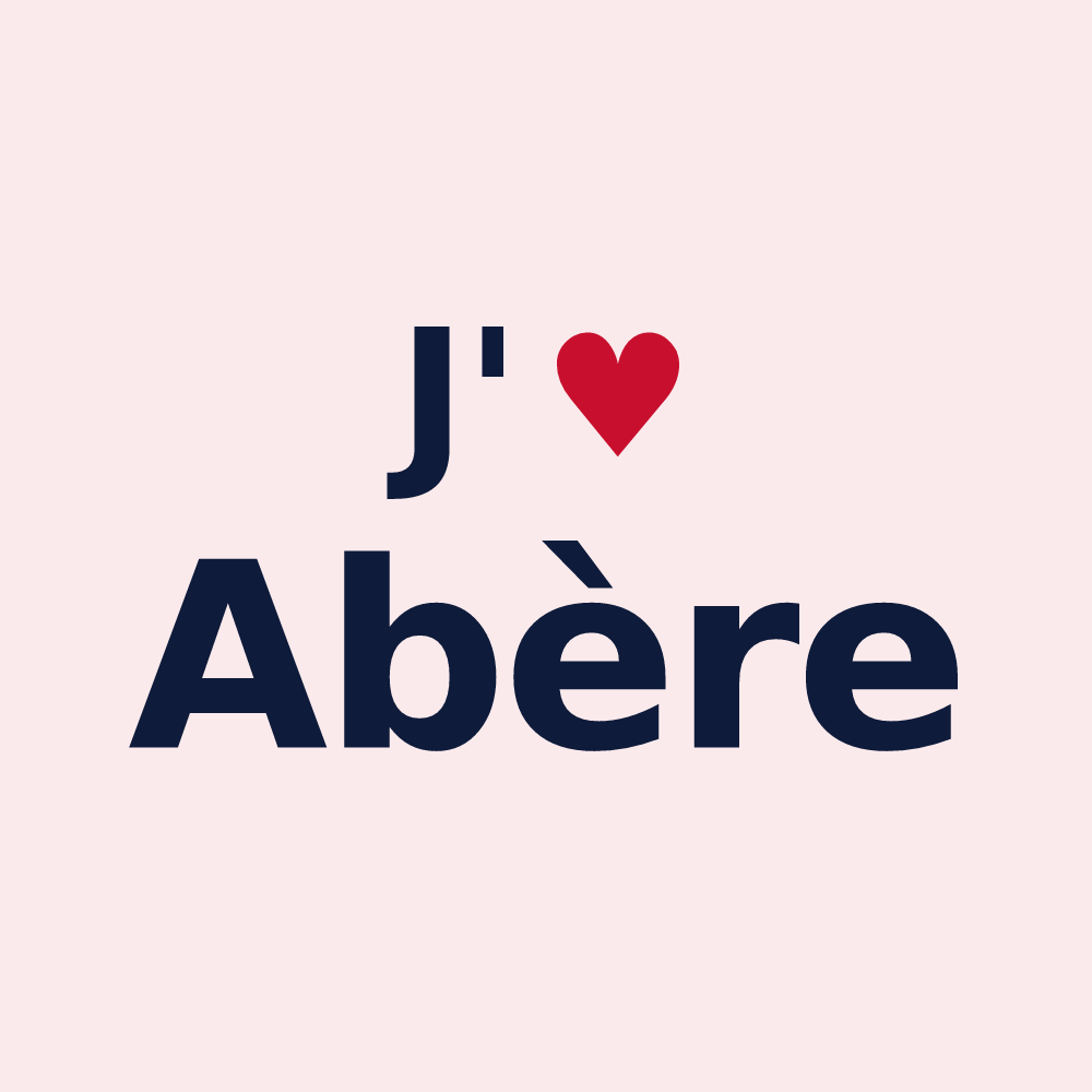 Magnet personnalisé Abère — design « J'aime Abère » imprimé sur le magnet