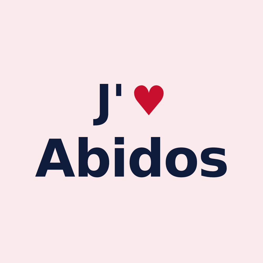 Magnet personnalisé Abidos — design J'aime Abidos