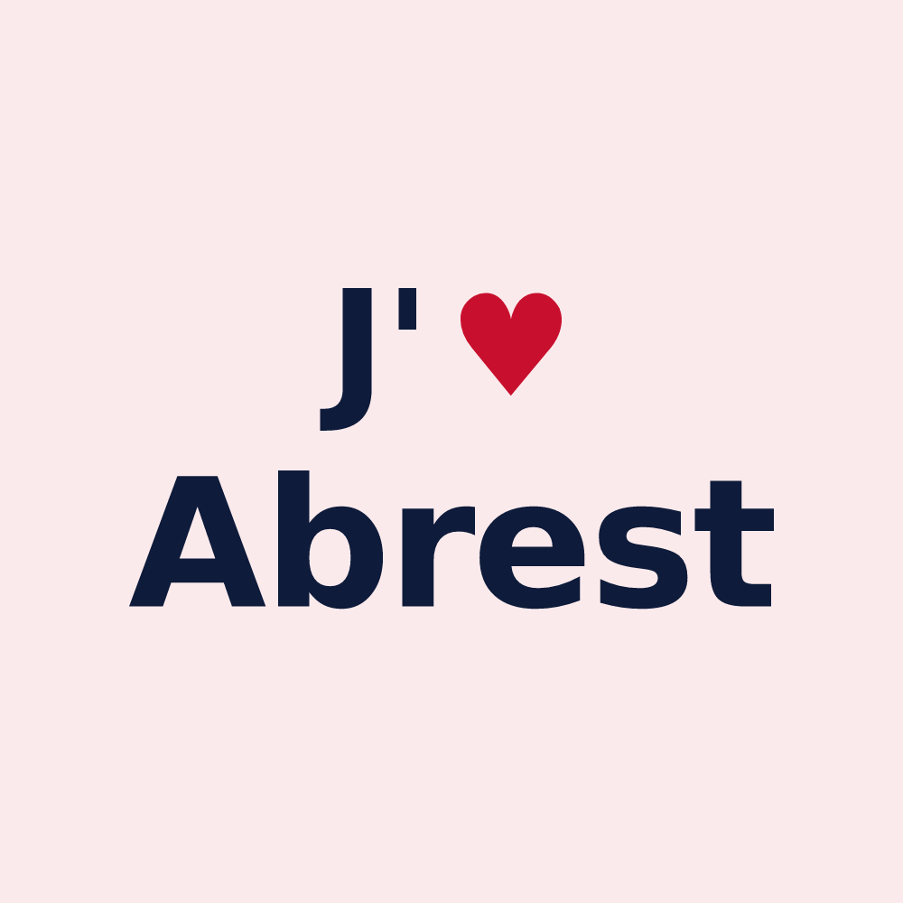 Magnet personnalisé Abrest — design « J'aime Abrest » imprimé sur le magnet