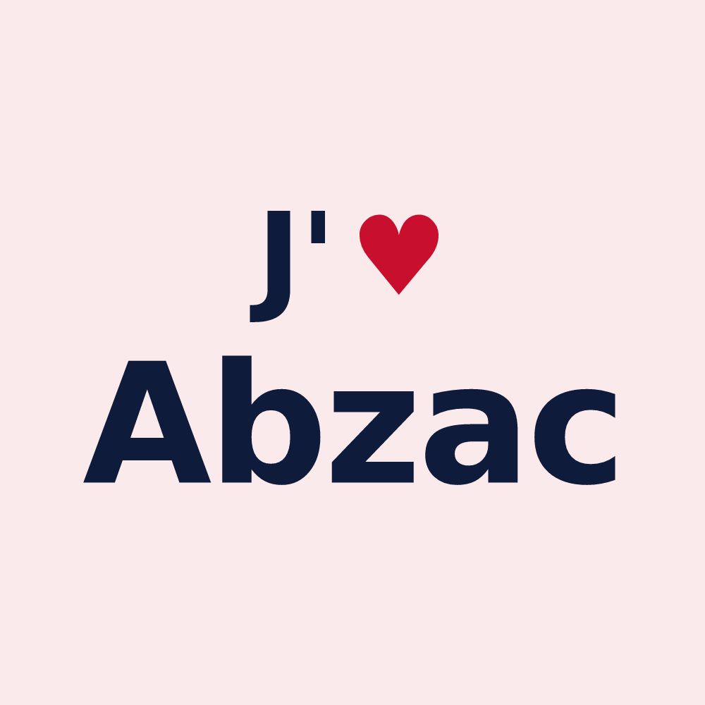 Magnet personnalisé Abzac — design J'aime Abzac
