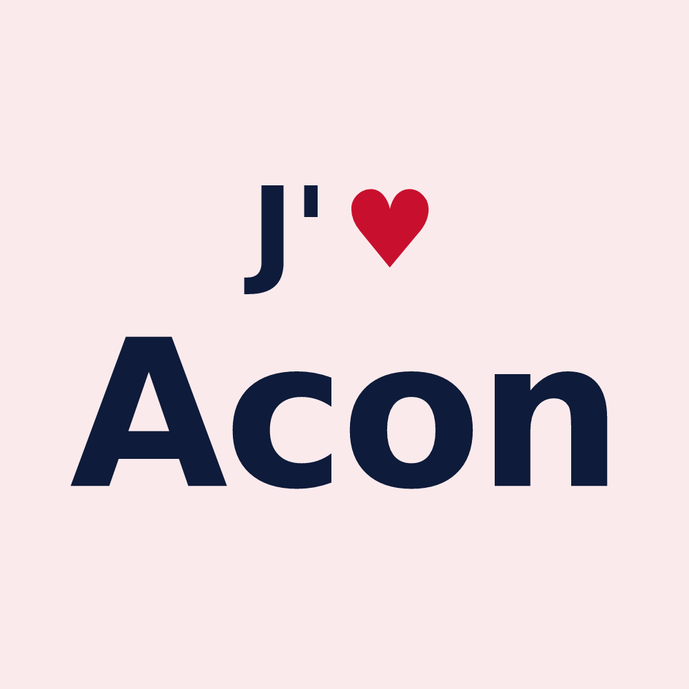 Magnet personnalisé Acon — design « J'aime Acon » imprimé sur le magnet