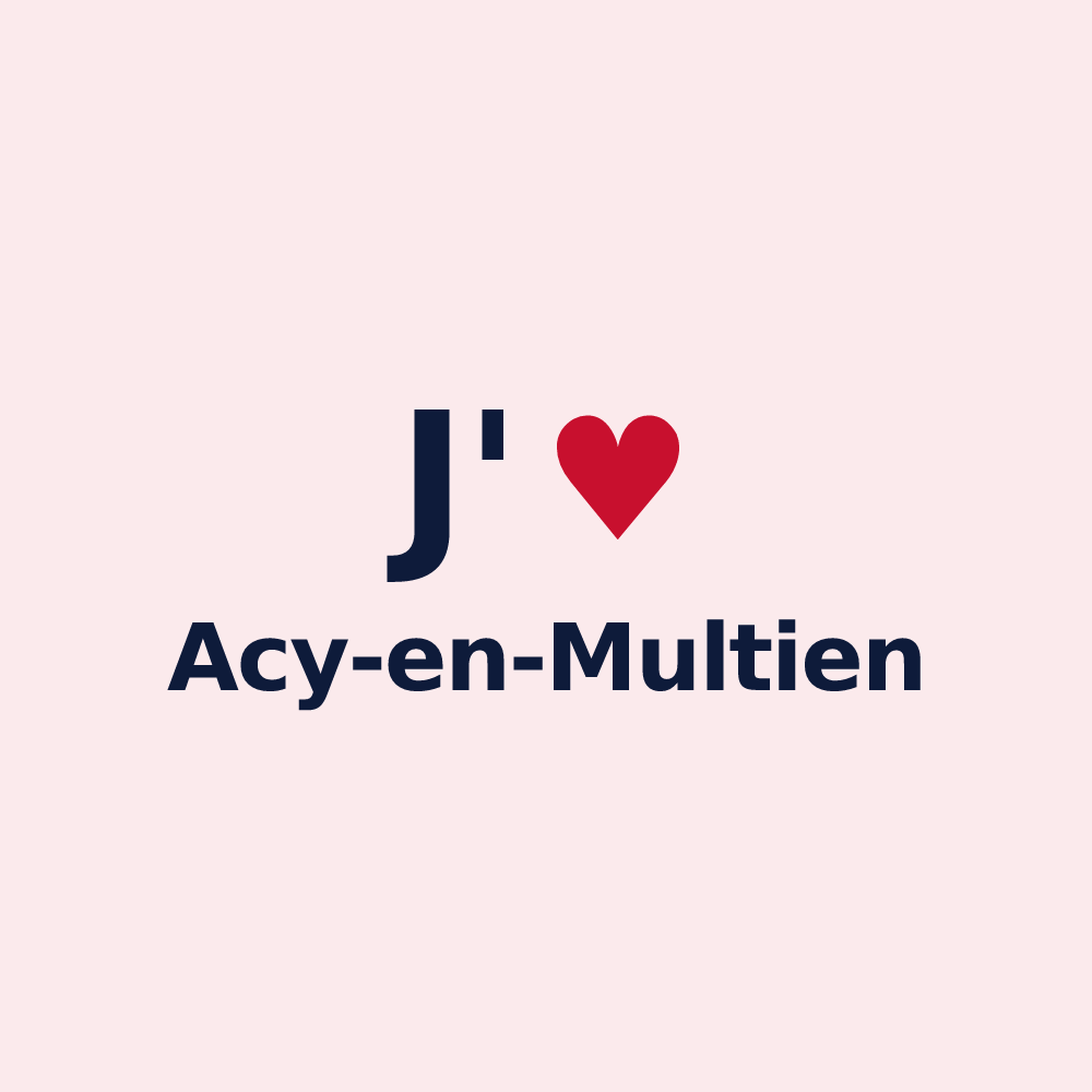 Magnet personnalisé Acy-en-Multien — design J'aime Acy-en-Multien