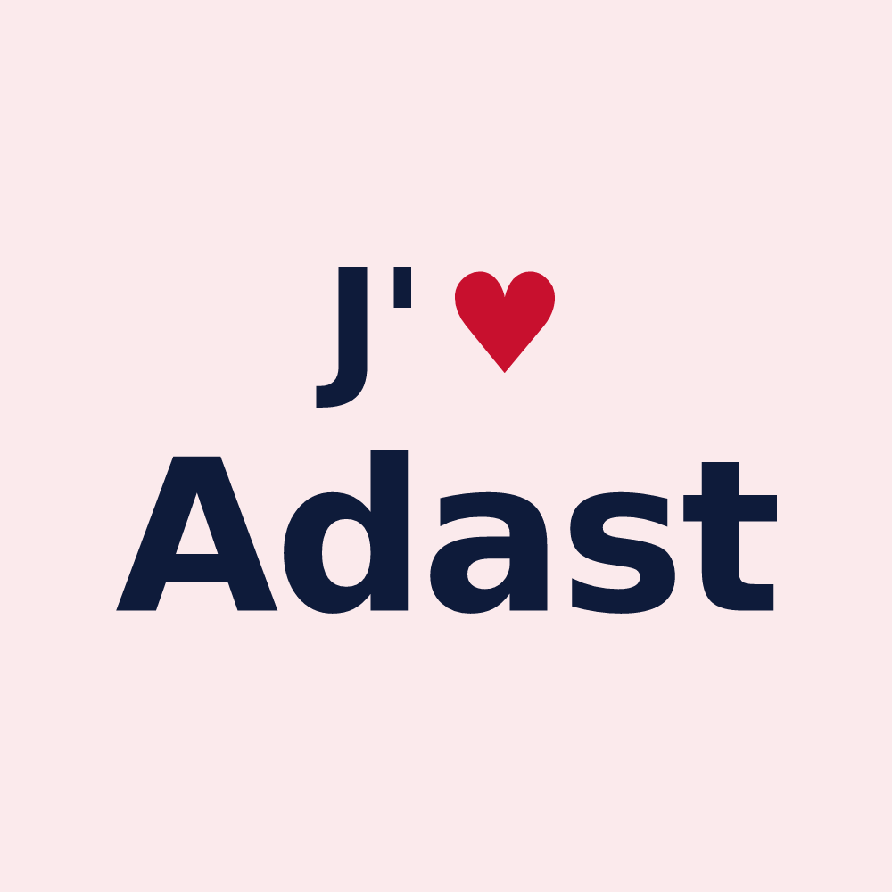 Magnet personnalisé Adast — design J'aime Adast