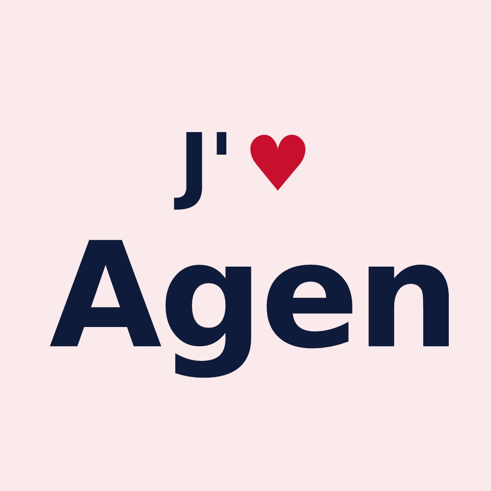 Magnet personnalisé Agen — design « J'aime Agen » imprimé sur le magnet