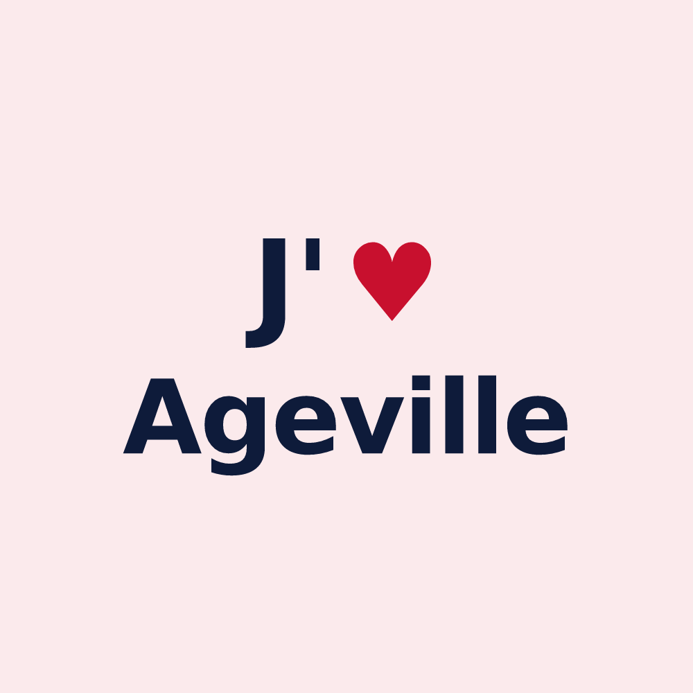 Magnet personnalisé Ageville — design J'aime Ageville