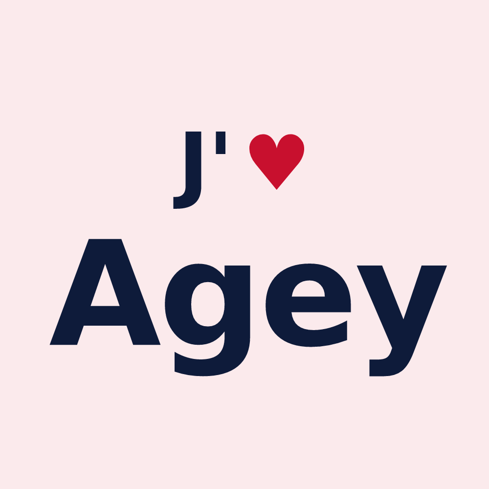 Magnet personnalisé Agey — design J'aime Agey