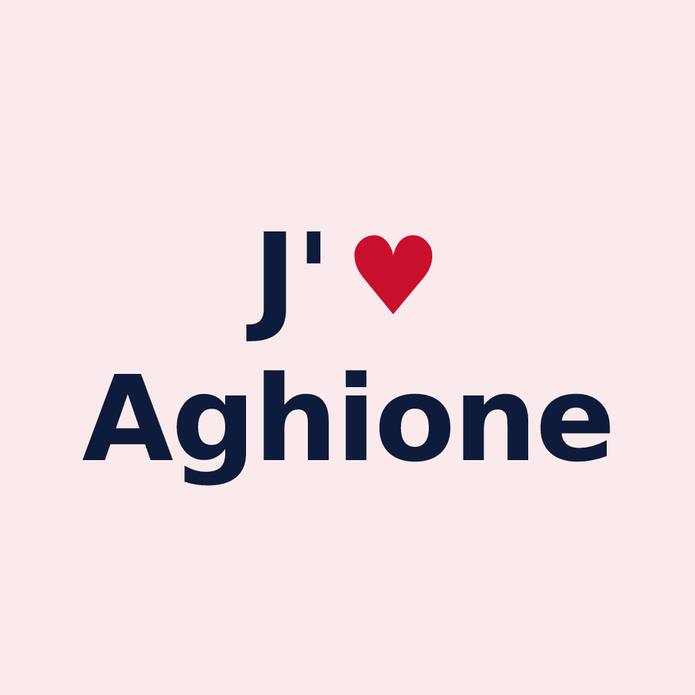 Magnet personnalisé Aghione — design J'aime Aghione