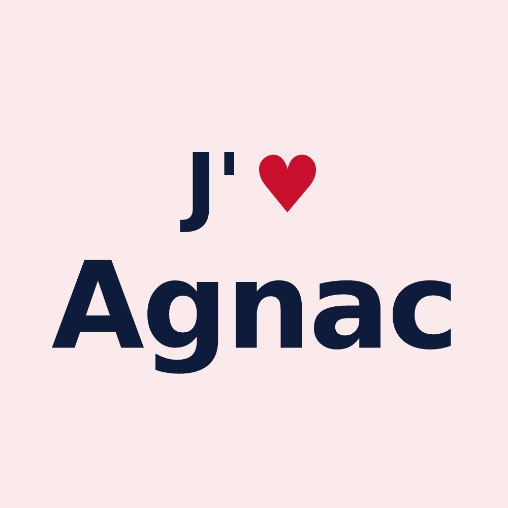 Magnet personnalisé Agnac — design J'aime Agnac