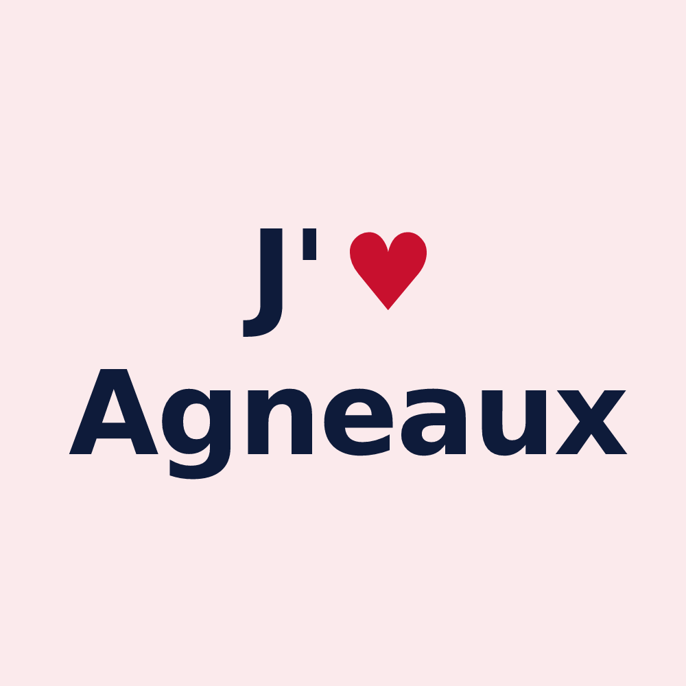 Magnet personnalisé Agneaux — design « J'aime Agneaux » imprimé sur le magnet