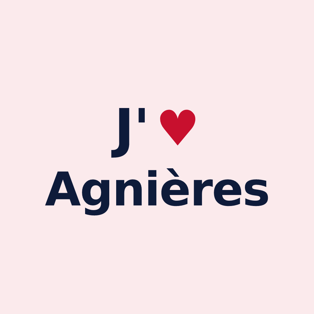 Magnet personnalisé Agnières — design « J'aime Agnières » imprimé sur le magnet