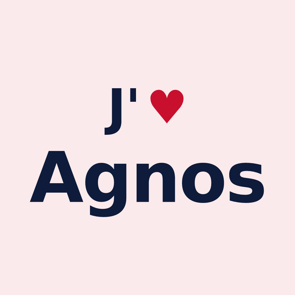 Magnet personnalisé Agnos — design J'aime Agnos