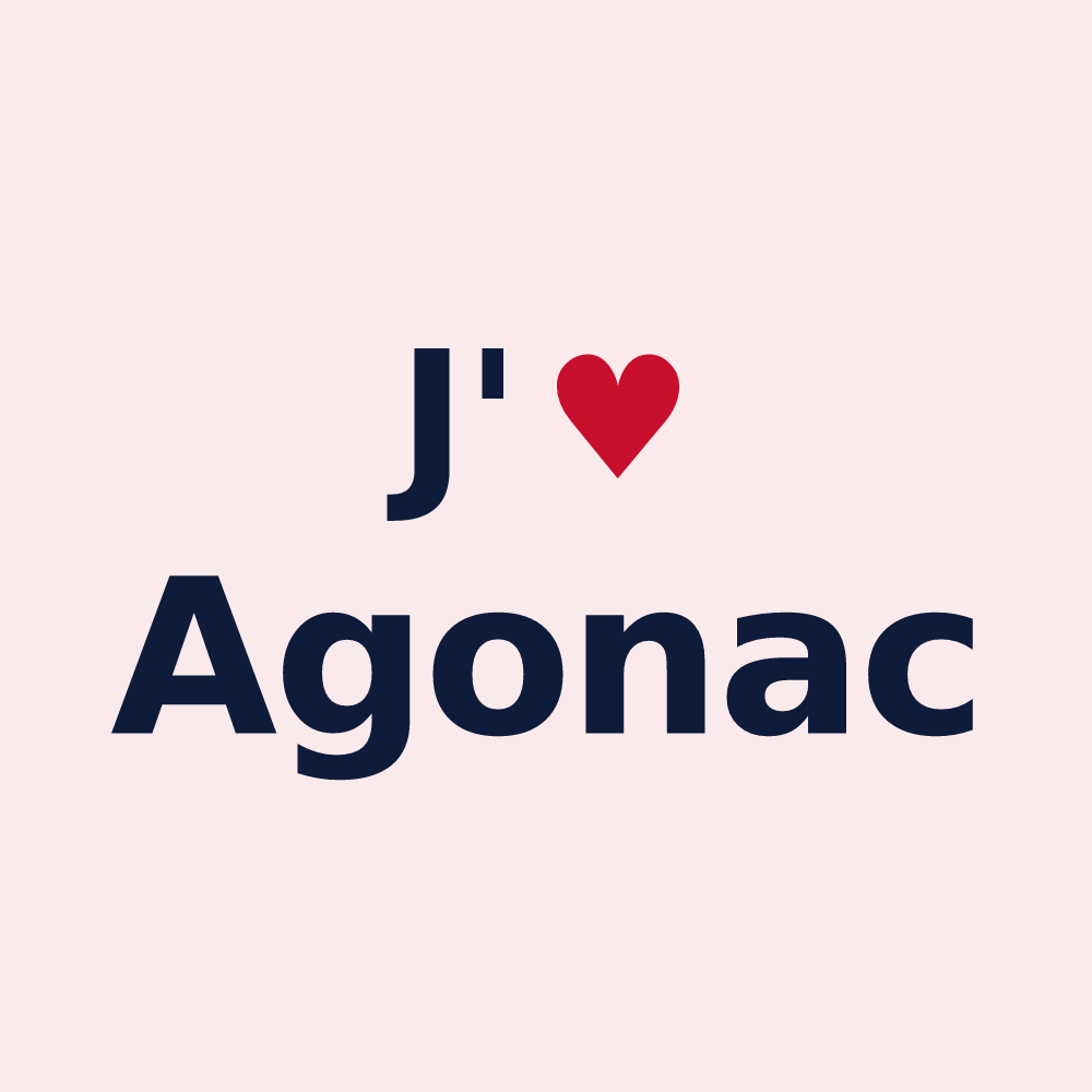 Magnet personnalisé Agonac — design J'aime Agonac