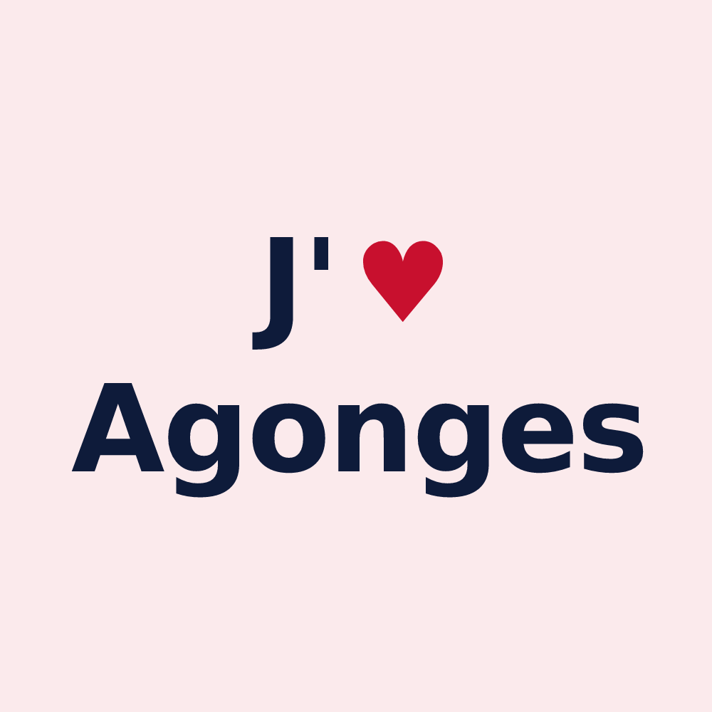 Magnet personnalisé Agonges — design J'aime Agonges