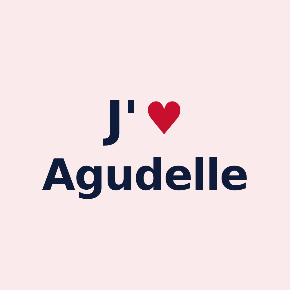 Magnet personnalisé Agudelle — design J'aime Agudelle