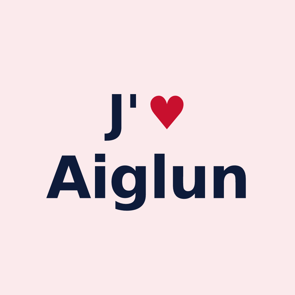 Magnet personnalisé Aiglun — design « J'aime Aiglun » imprimé sur le magnet