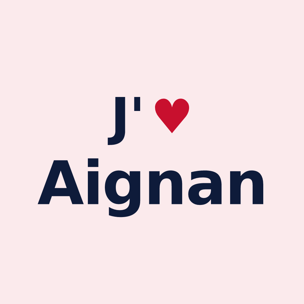 Magnet personnalisé Aignan — design J'aime Aignan