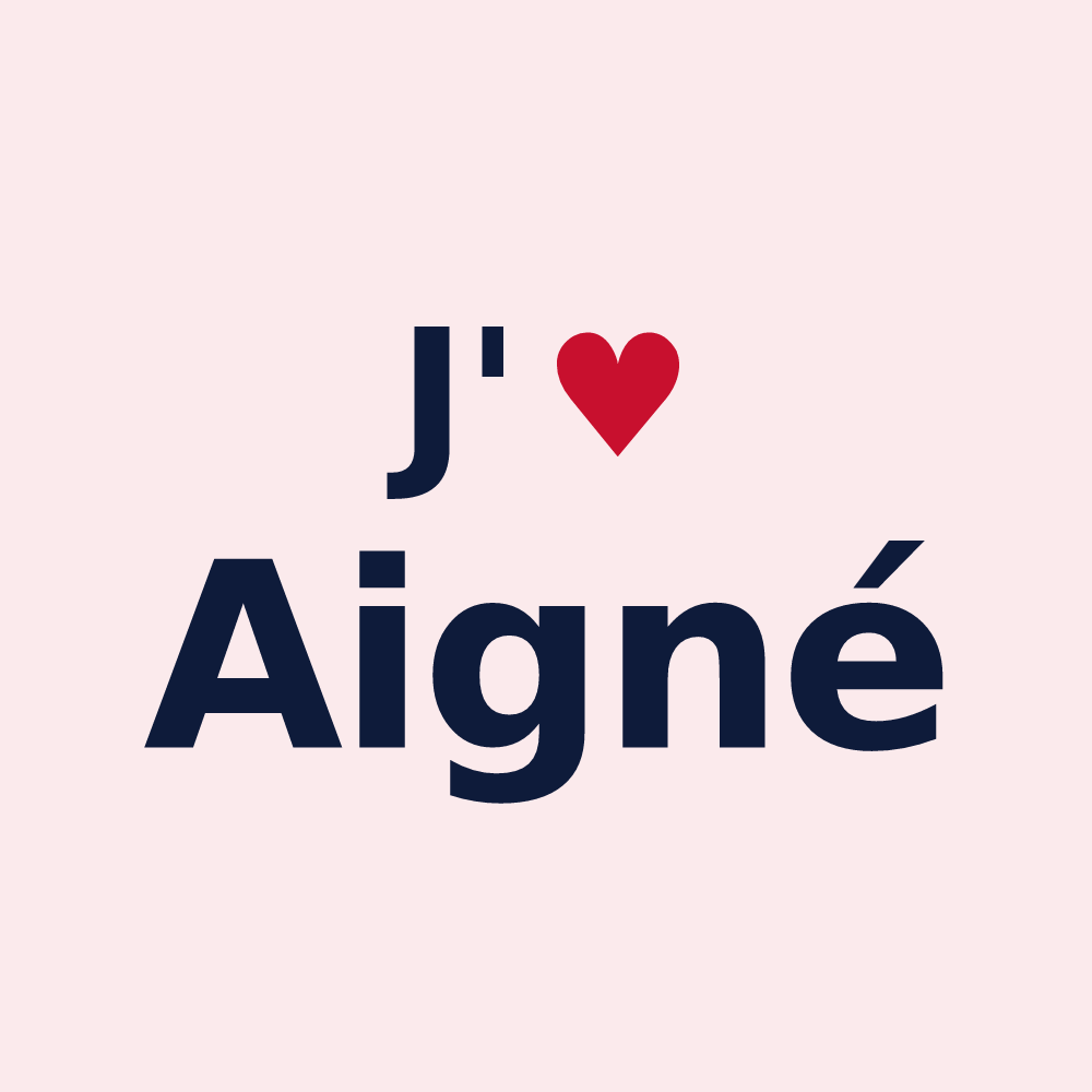 Magnet personnalisé Aigné — design J'aime Aigné
