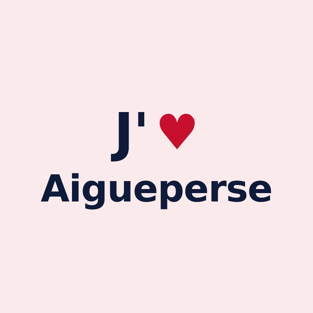 Magnet personnalisé Aigueperse — design « J'aime Aigueperse » imprimé sur le magnet