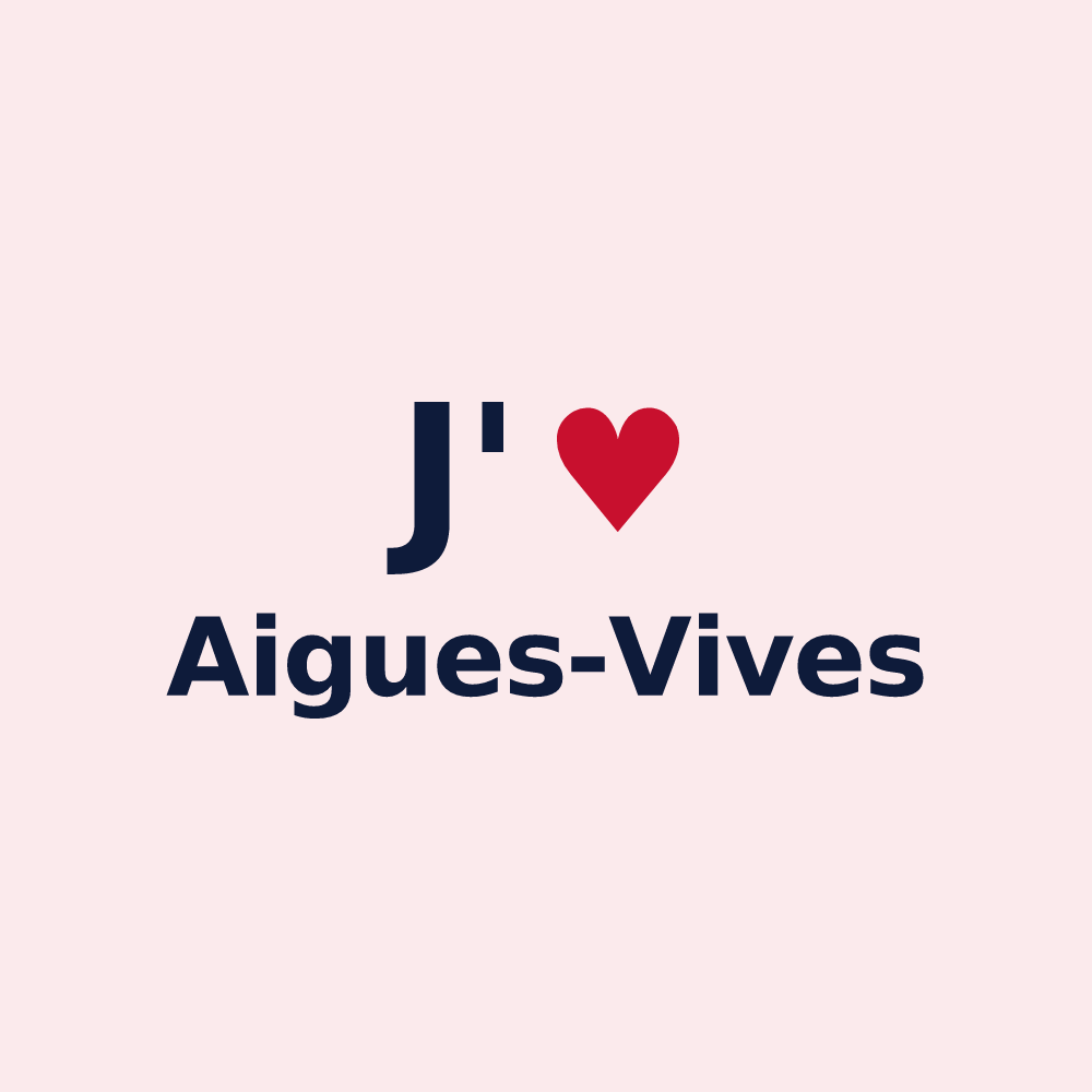 Magnet personnalisé Aigues-Vives — design J'aime Aigues-Vives