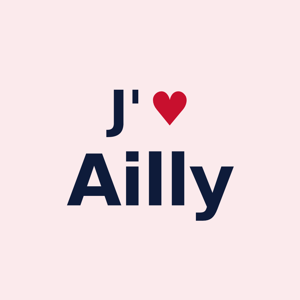 Magnet personnalisé Ailly — design J'aime Ailly