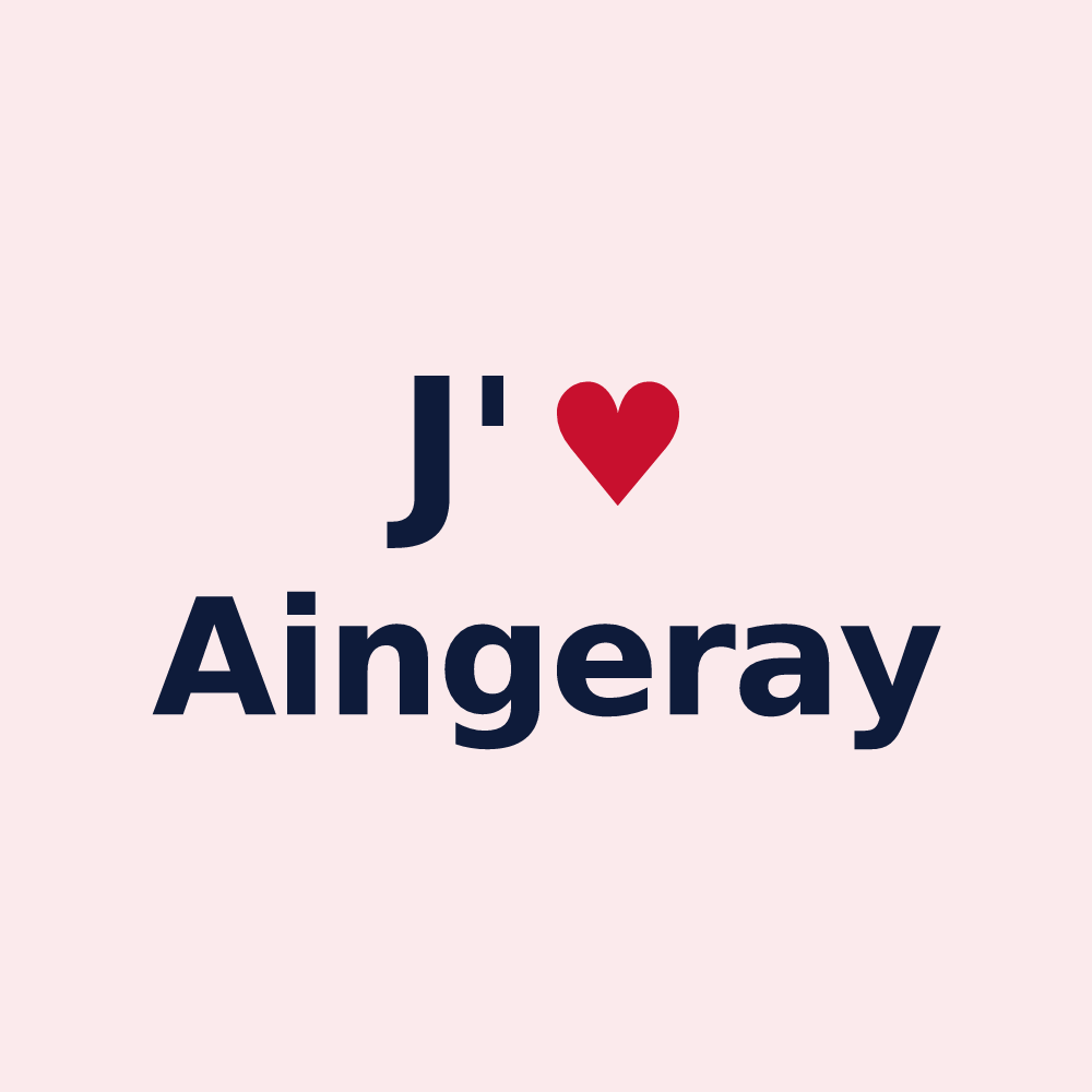 Magnet personnalisé Aingeray — design J'aime Aingeray