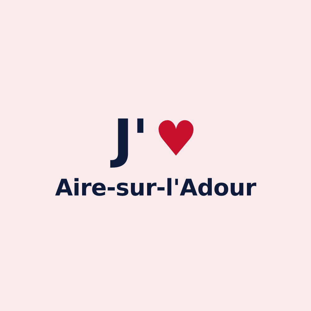 Magnet personnalisé Aire-sur-l'Adour — design J'aime Aire-sur-l'Adour