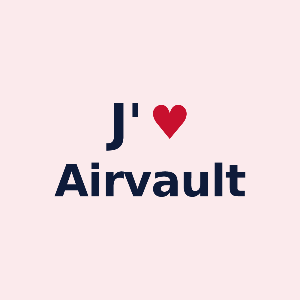 Magnet personnalisé Airvault — design J'aime Airvault
