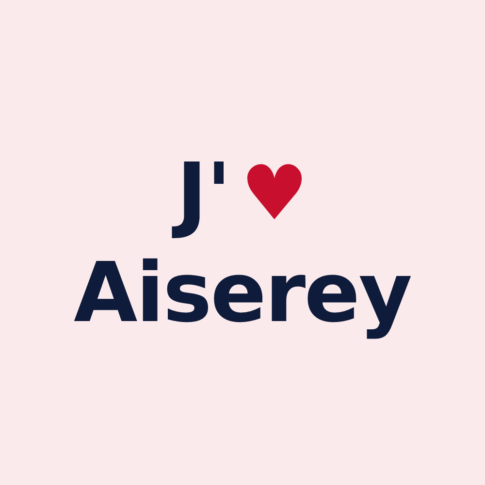 Magnet personnalisé Aiserey — design J'aime Aiserey
