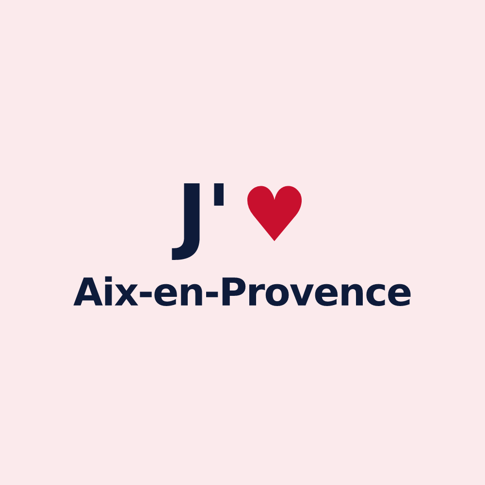 Magnet personnalisé Aix-en-Provence — design J'aime Aix-en-Provence