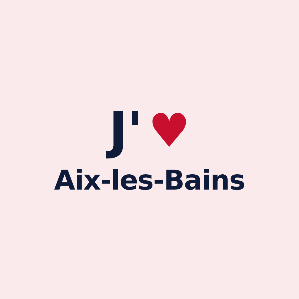 Magnet personnalisé Aix-les-Bains — design J'aime Aix-les-Bains