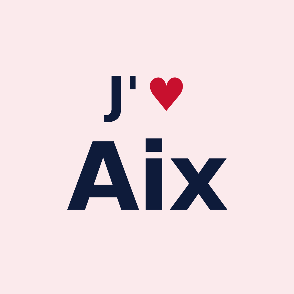 Magnet personnalisé Aix — design « J'aime Aix » imprimé sur le magnet