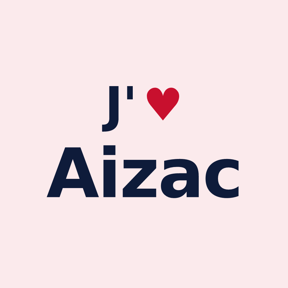 Magnet personnalisé Aizac — design J'aime Aizac
