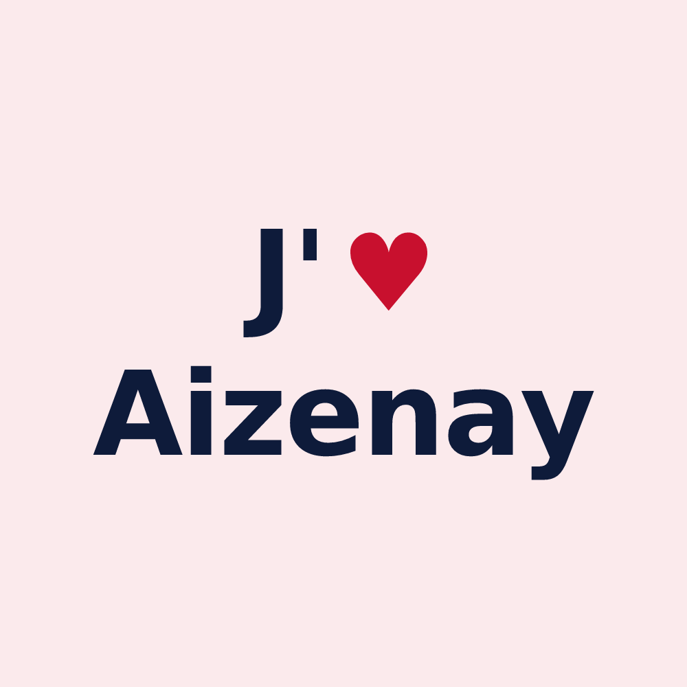 Magnet personnalisé Aizenay — design J'aime Aizenay