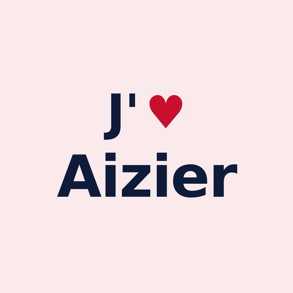 Magnet personnalisé Aizier — design J'aime Aizier