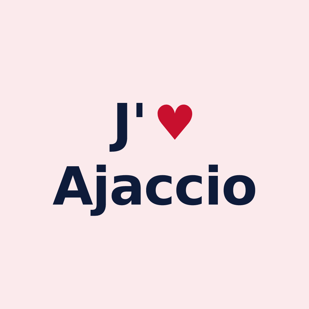 Magnet personnalisé Ajaccio — design J'aime Ajaccio