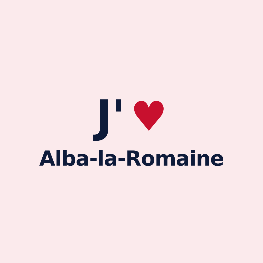 Magnet personnalisé Alba-la-Romaine — design J'aime Alba-la-Romaine