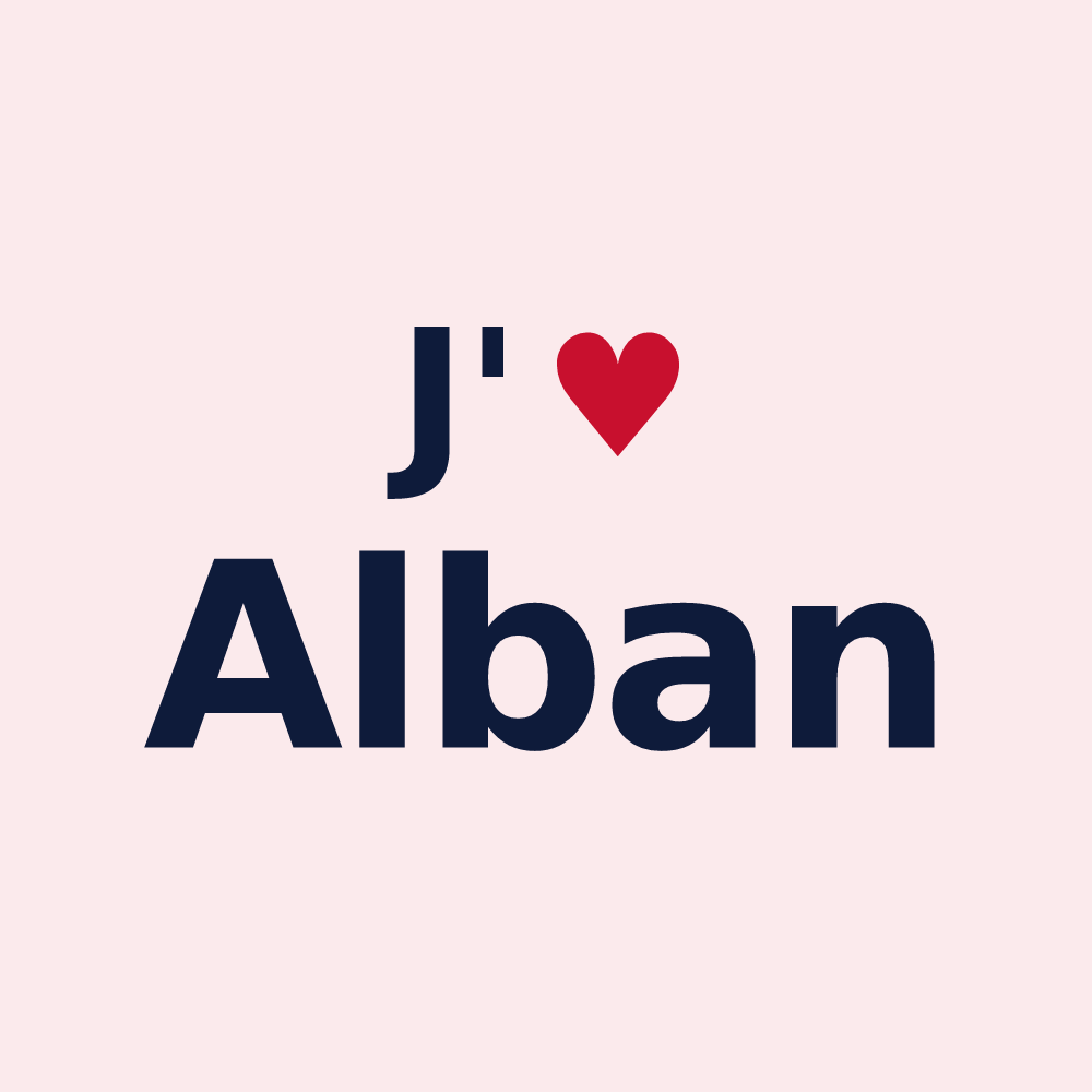 Magnet personnalisé Alban — design J'aime Alban