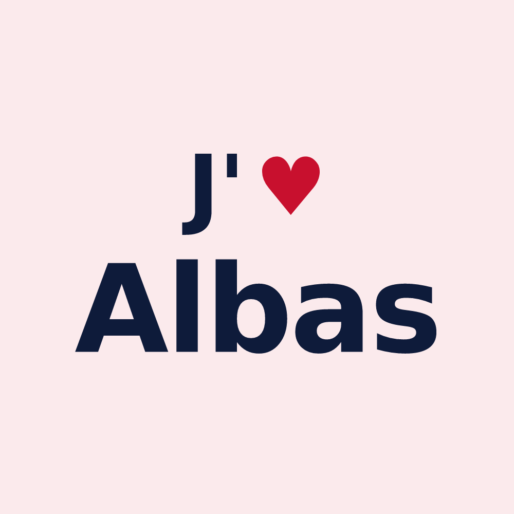Magnet personnalisé Albas — design J'aime Albas