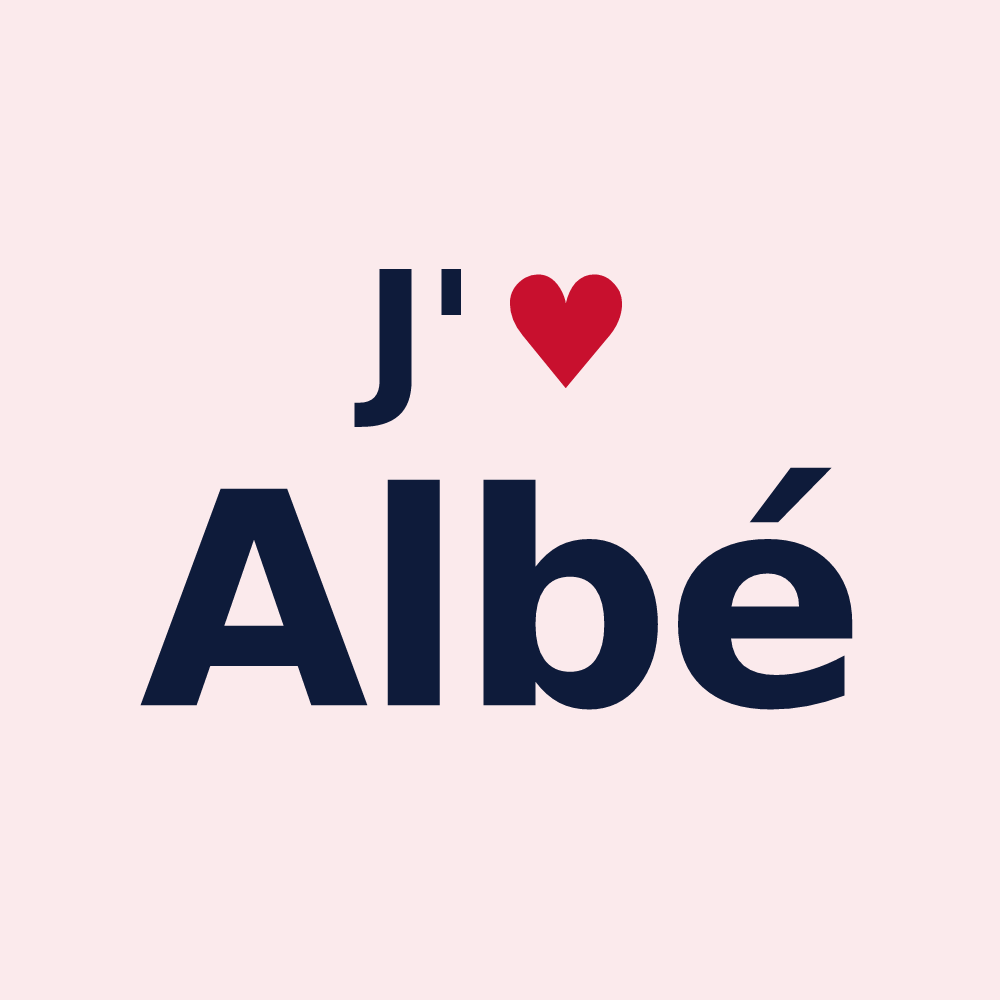 Magnet personnalisé Albé — design J'aime Albé