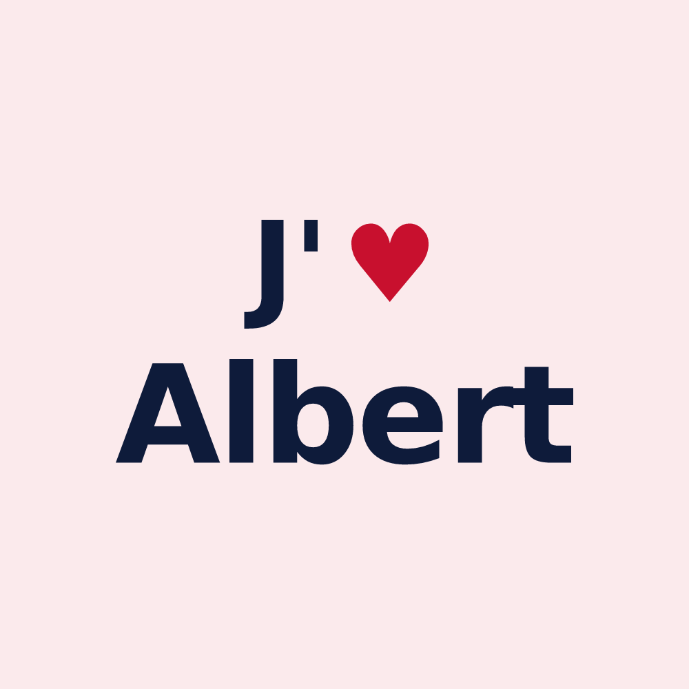 Magnet personnalisé Albert — design J'aime Albert