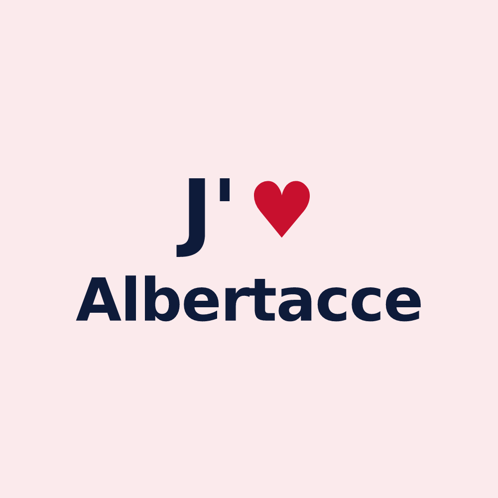 Magnet personnalisé Albertacce — design « J'aime Albertacce » imprimé sur le magnet