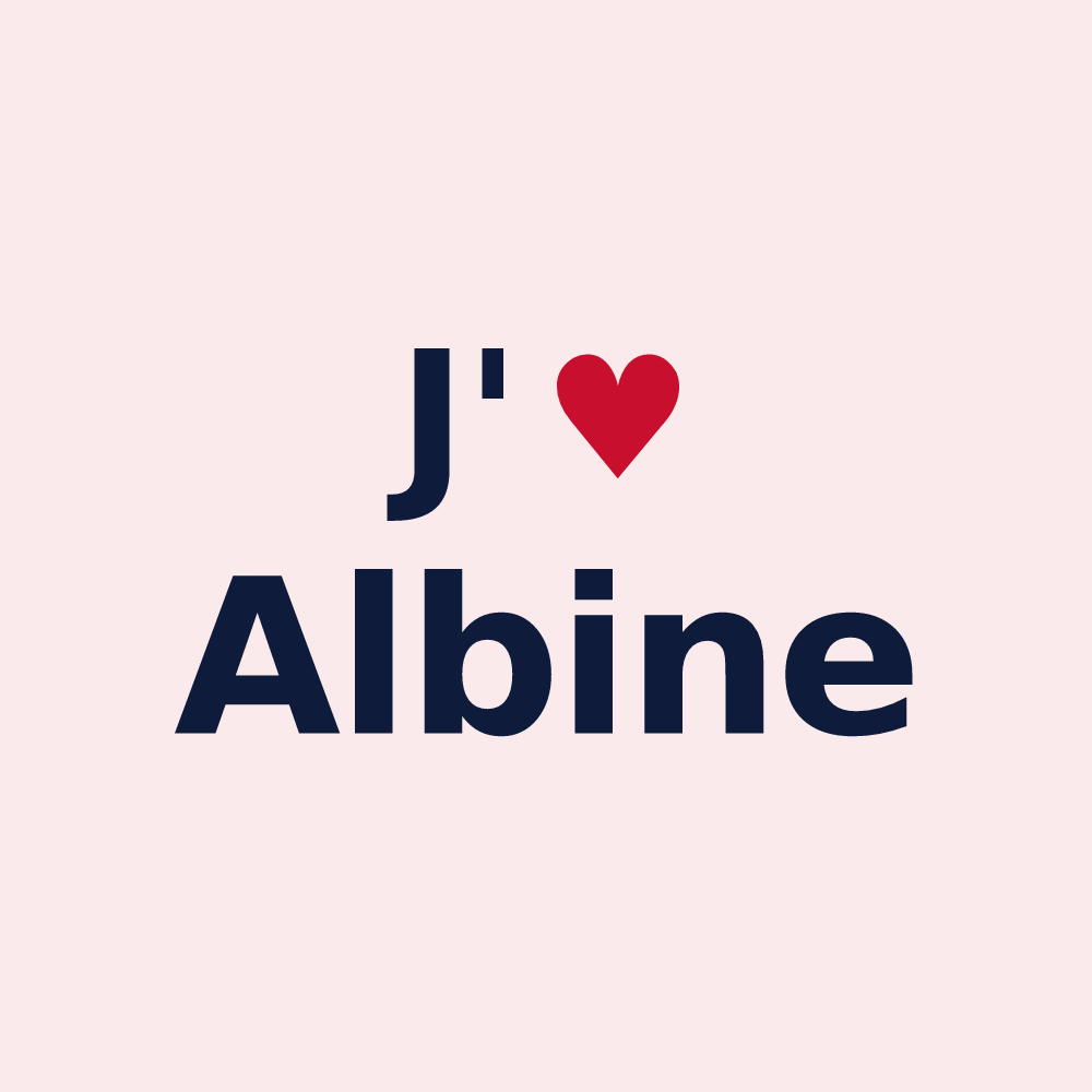Magnet personnalisé Albine — design J'aime Albine