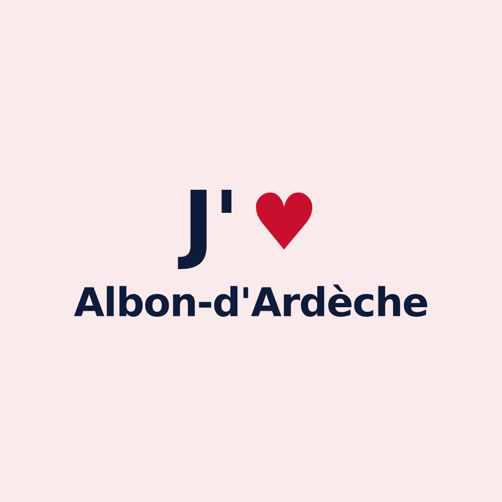 Magnet personnalisé Albon-d'Ardèche — design J'aime Albon-d'Ardèche