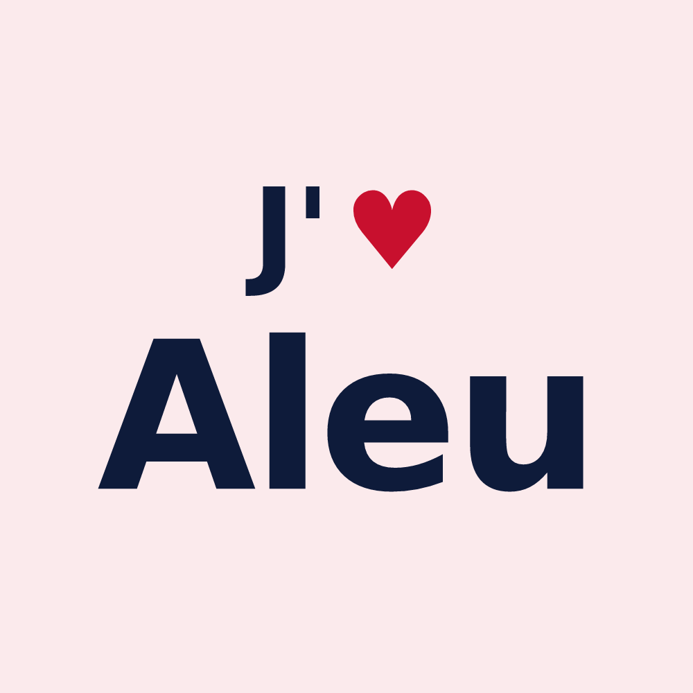 Magnet personnalisé Aleu — design J'aime Aleu