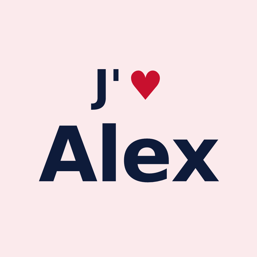 Magnet personnalisé Alex — design J'aime Alex