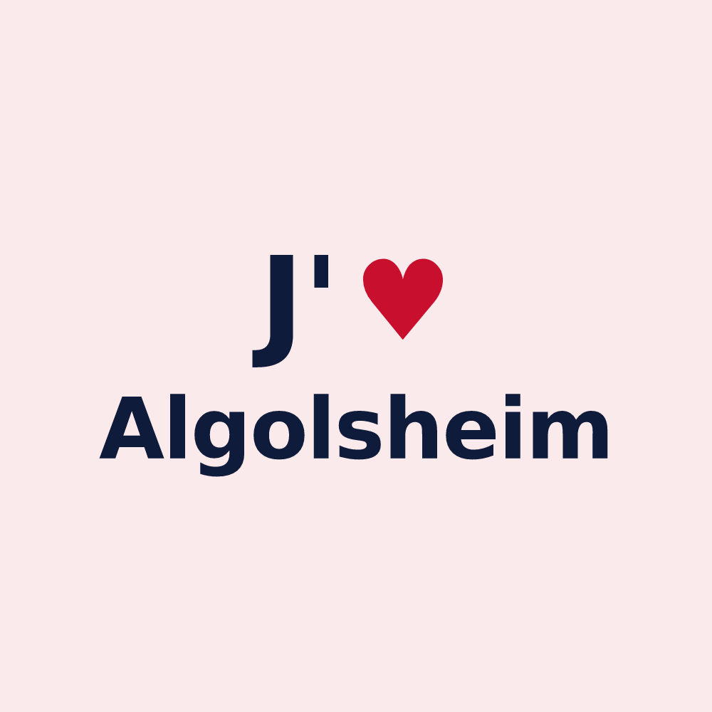 Magnet personnalisé Algolsheim — design J'aime Algolsheim