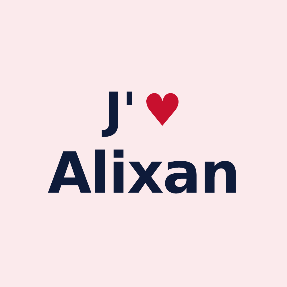 Magnet personnalisé Alixan — design J'aime Alixan