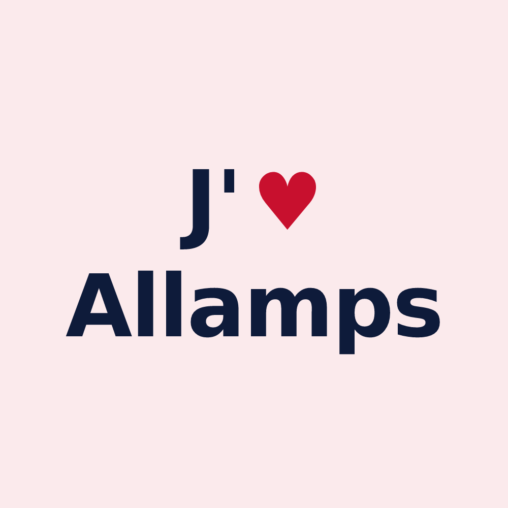 Magnet personnalisé Allamps — design J'aime Allamps