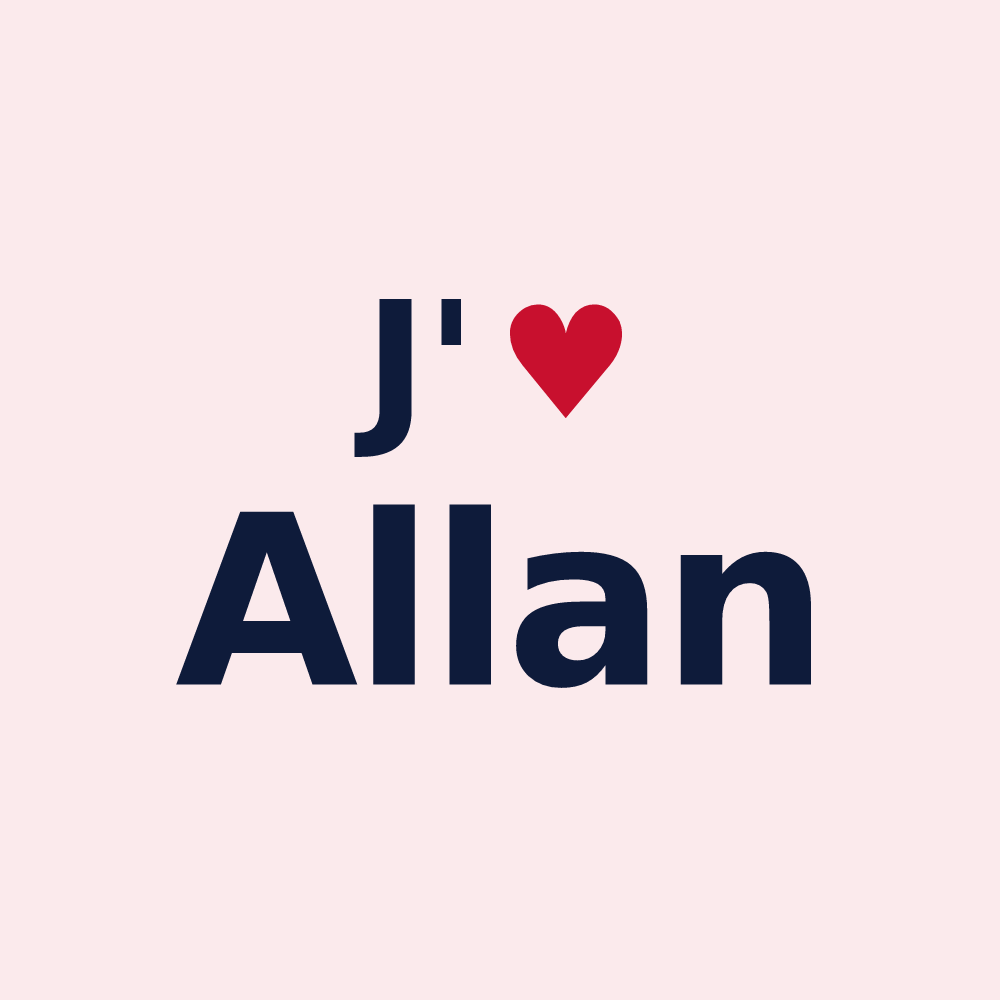 Magnet personnalisé Allan — design J'aime Allan